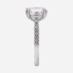 4.18ct Round Cut Lab Grown Diamond Ring with Diamond Shoulders - Platinum