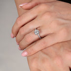 2.27ct Round Cut Lab Grown Diamond Ring with Diamond Shoulders - 18ct White Gold