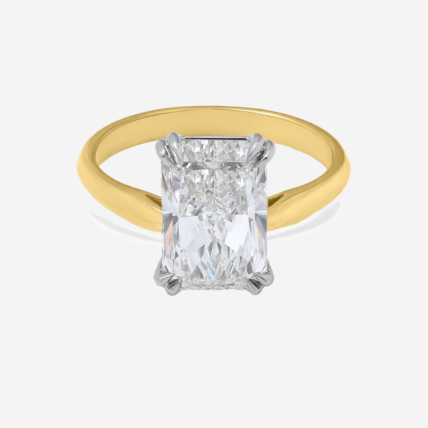 4.22ct Radiant Cut Lab Grown Diamond Ring - 9ct Yellow Gold