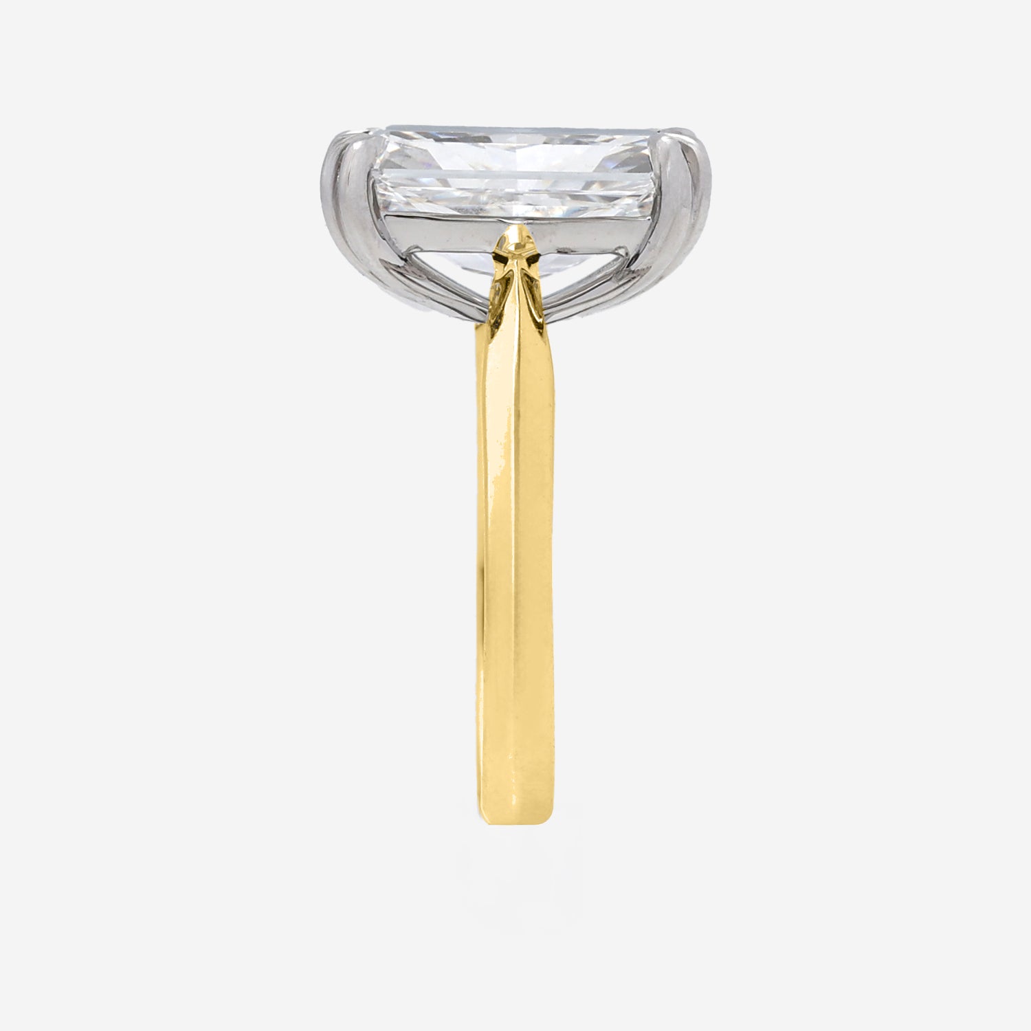 4.22ct Radiant Cut Lab Grown Diamond Ring - 9ct Yellow Gold