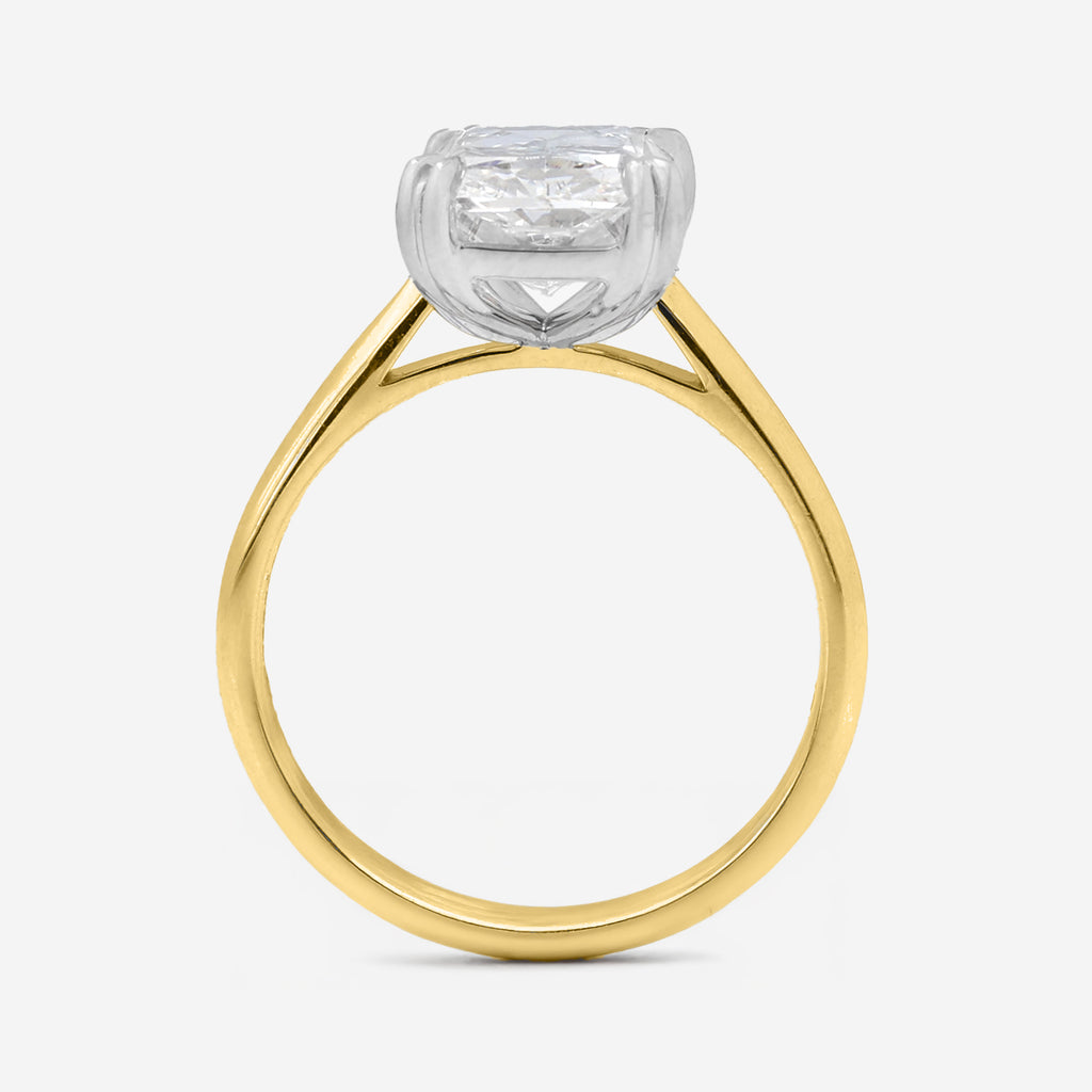5.03ct Radiant Cut Lab Grown Diamond Ring - 18ct Yellow Gold