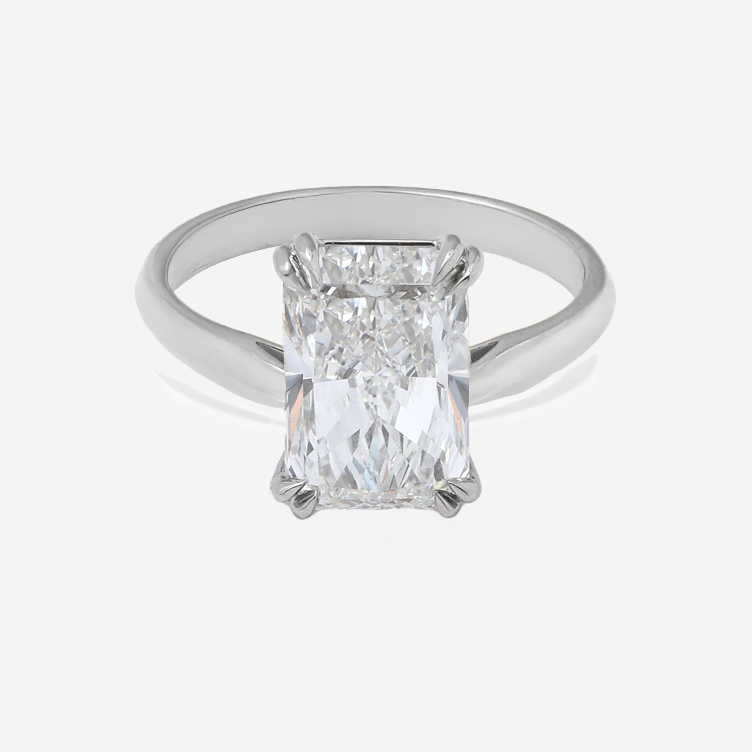 4.22ct Radiant Cut Lab Grown Diamond Ring - 9ct White Gold