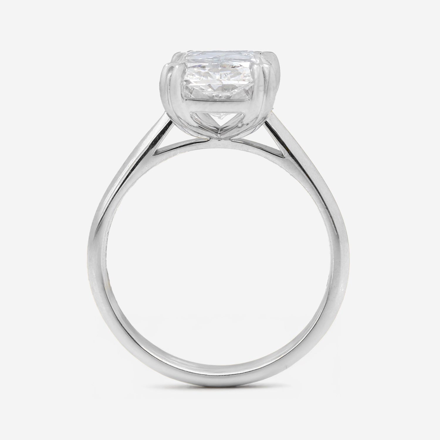4.22ct Radiant Cut Lab Grown Diamond Ring - 9ct White Gold