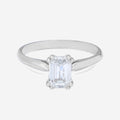 1.00ct Emerald Cut Lab Grown Diamond Ring - 9ct White Gold