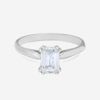 1.00ct Emerald Cut Lab Grown Diamond Ring - 9ct White Gold