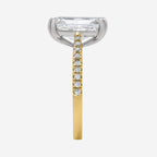 2.30ct Radiant Cut Lab Grown Diamond Ring with Diamond Shoulders - 9ct Yellow Gold