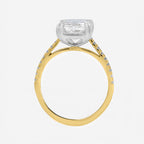 2.30ct Radiant Cut Lab Grown Diamond Ring with Diamond Shoulders - 9ct Yellow Gold