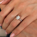 2.30ct Radiant Cut Lab Grown Diamond Ring with Diamond Shoulders - 9ct Yellow Gold