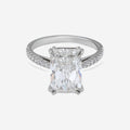 2.30ct Radiant Cut Lab Grown Diamond Ring with Diamond Shoulders - 9ct White Gold