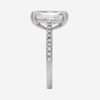 2.30ct Radiant Cut Lab Grown Diamond Ring with Diamond Shoulders - 9ct White Gold