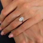 3.08ct Oval Cut Lab Grown Diamond Ring - 9ct Yellow Gold