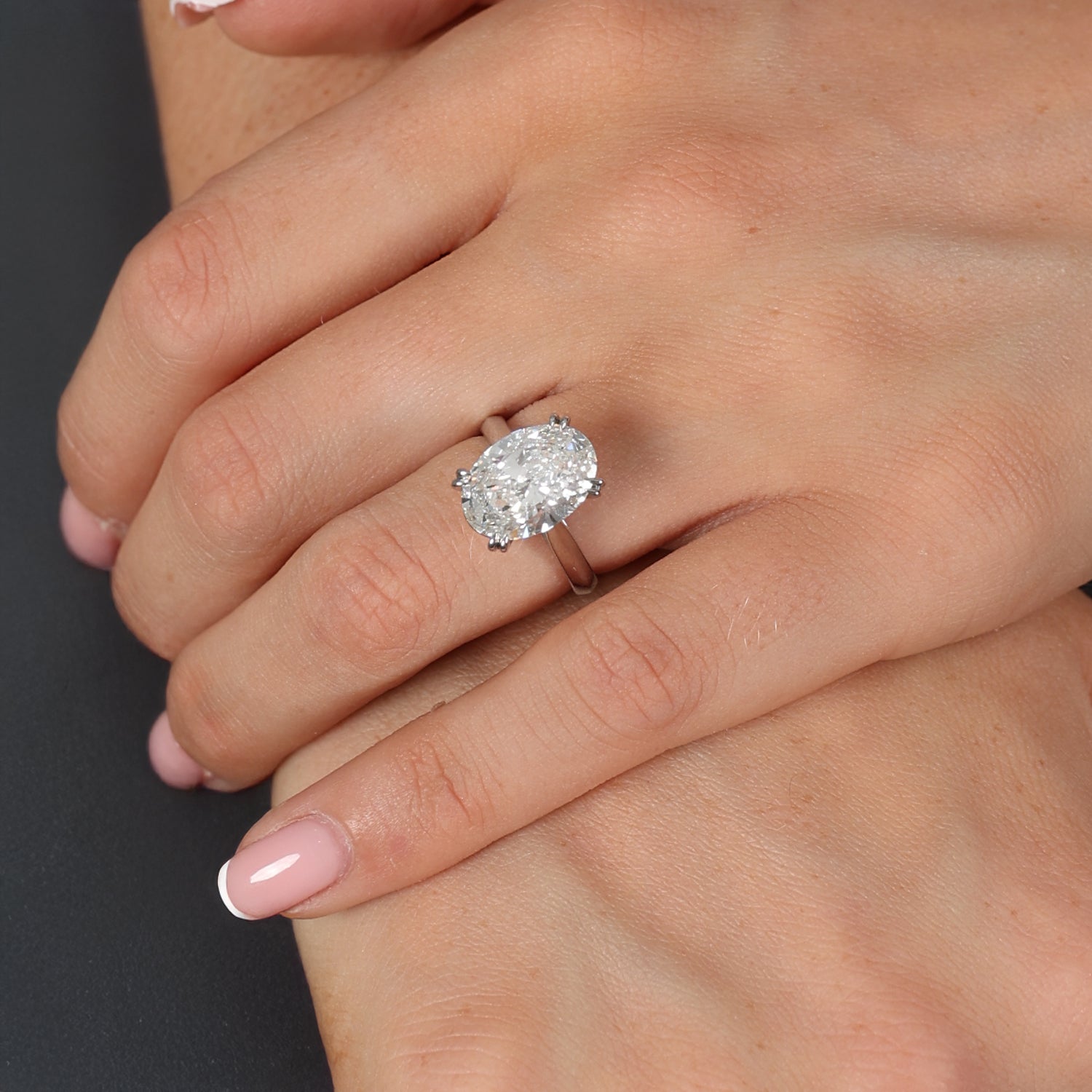 5.07ct Oval Cut Lab Grown Diamond Ring - 18ct Yellow Gold