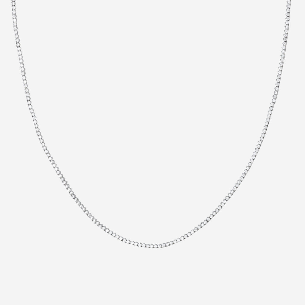 5.00ct Round Lab Grown Diamond Tennis Necklace - 9ct White Gold