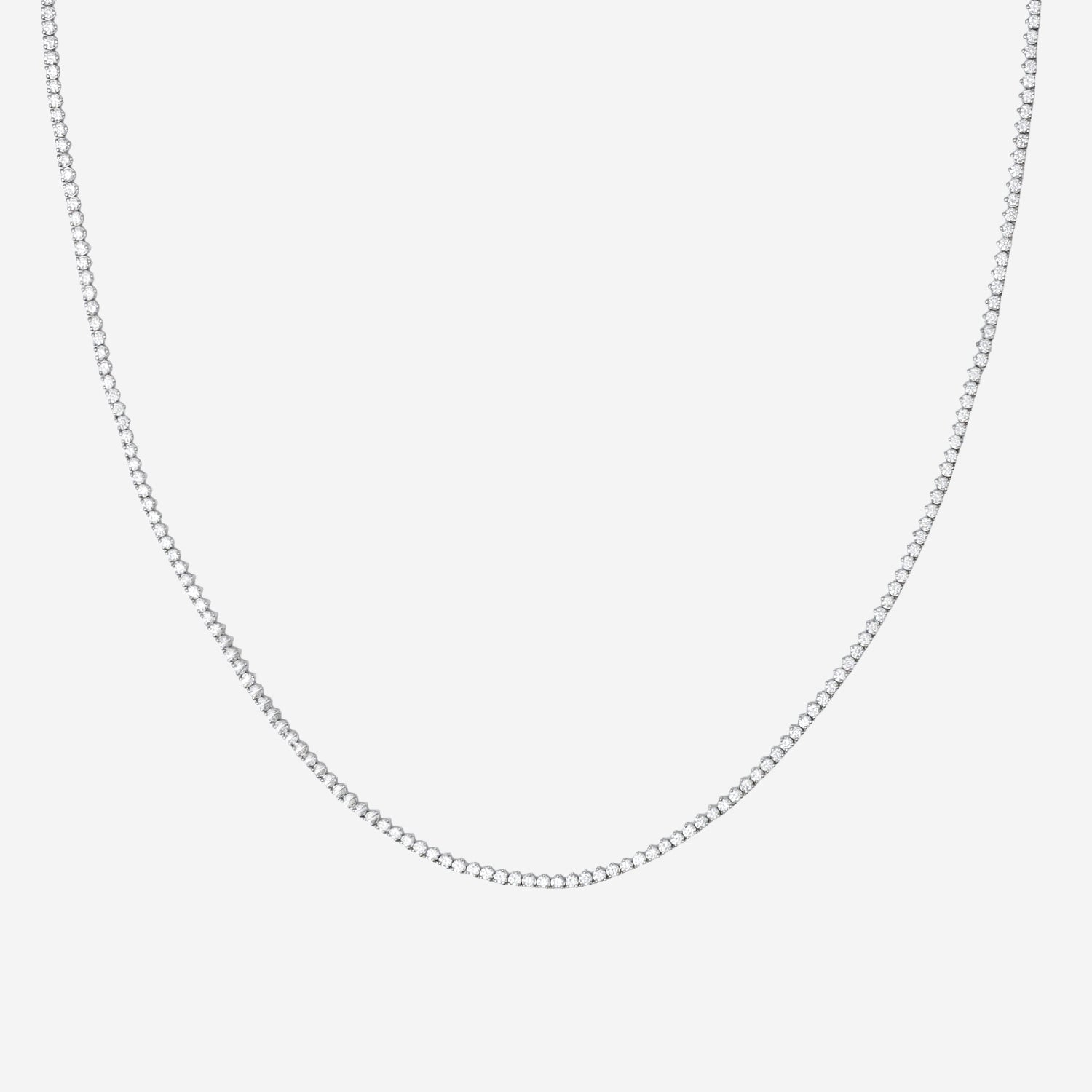 5.00ct Round Lab Grown Diamond Tennis Necklace - 9ct White Gold