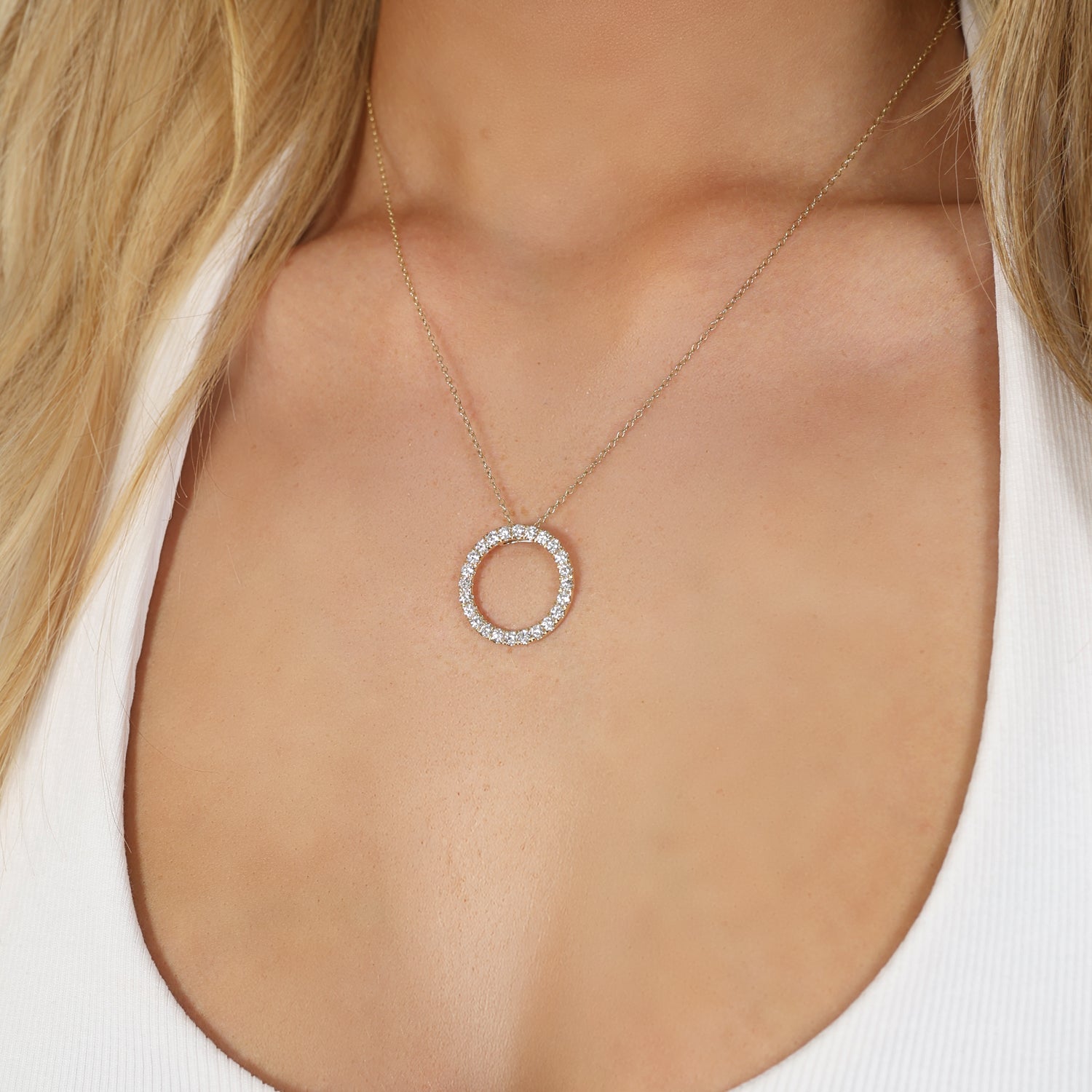 1.00ct Lab Grown Circle of Life Necklace - 9ct Yellow Gold