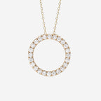 1.00ct Lab Grown Circle of Life Necklace - 9ct Yellow Gold