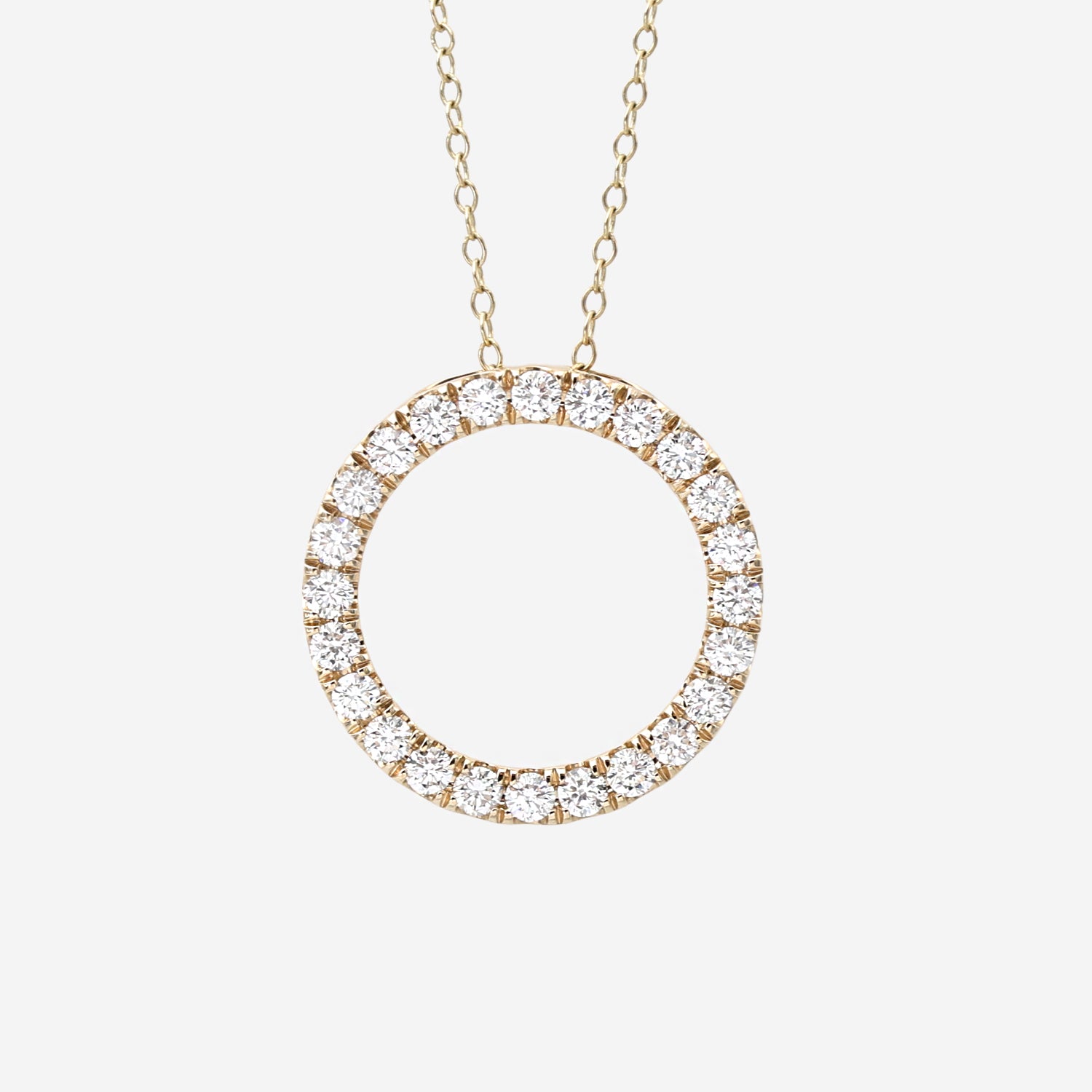 1.00ct Lab Grown Circle of Life Necklace - 9ct Yellow Gold