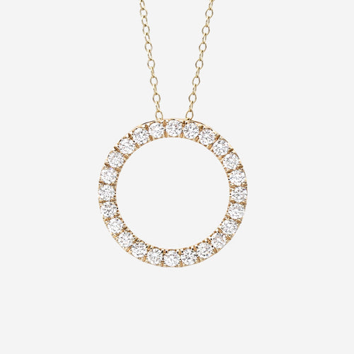 1.00ct Lab Grown Circle of Life Necklace - 9ct Yellow Gold