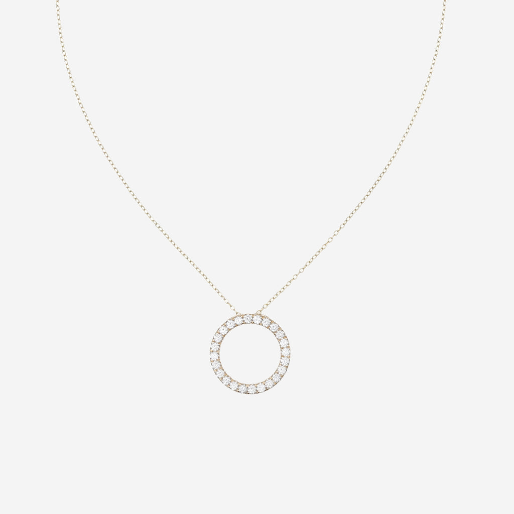 1.00ct Lab Grown Circle of Life Necklace - 9ct Yellow Gold