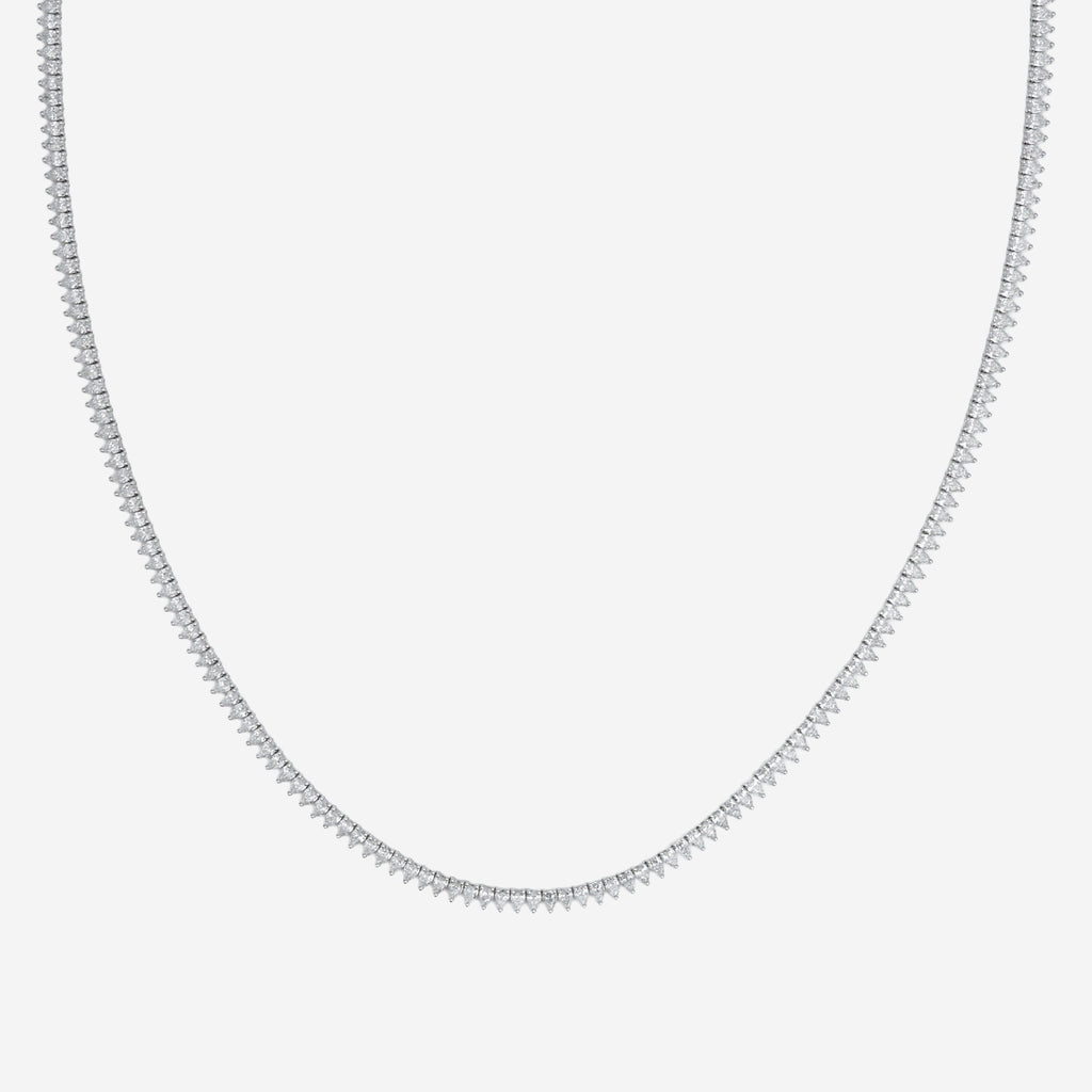 9.00ct Pear Lab Grown Diamond Tennis Necklace - 9ct White Gold