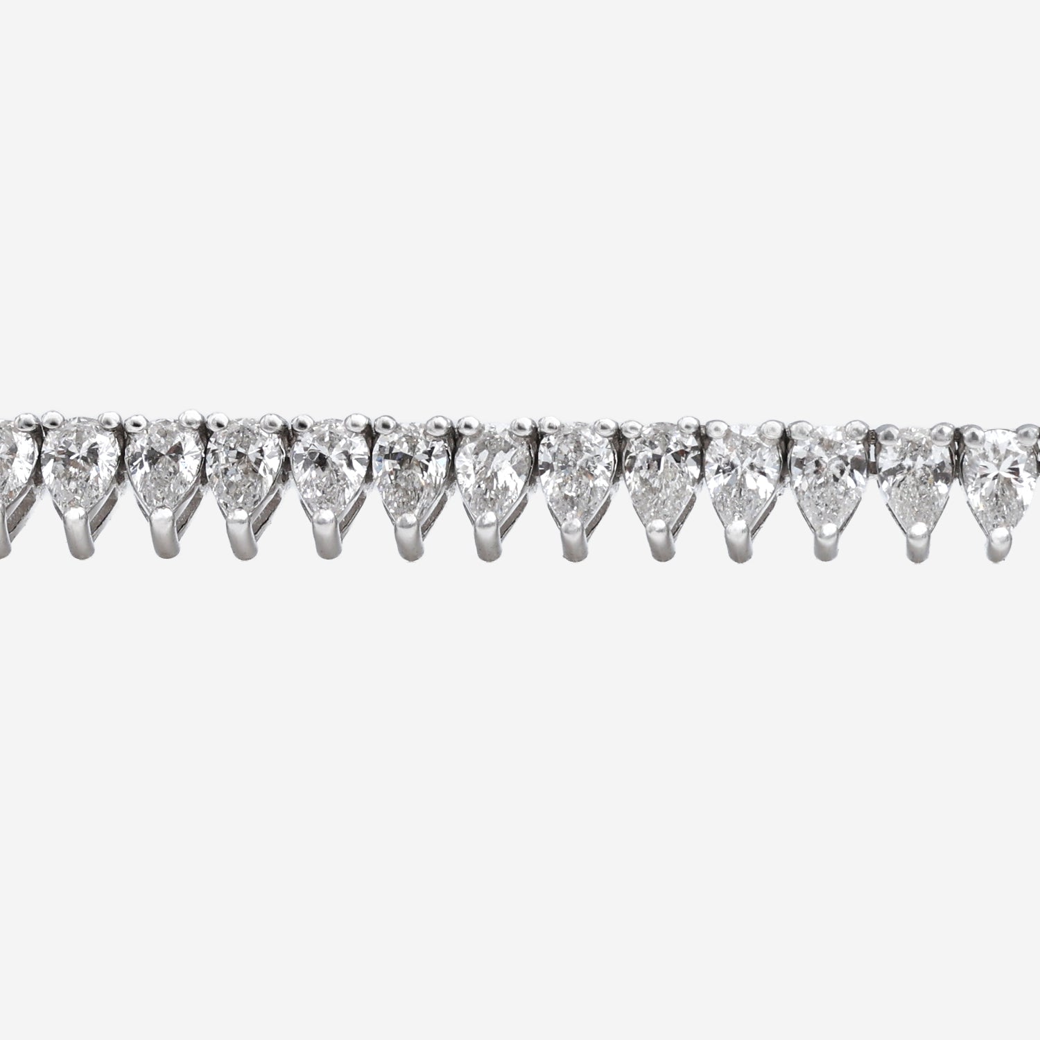 9.00ct Pear Lab Grown Diamond Tennis Necklace - 9ct White Gold