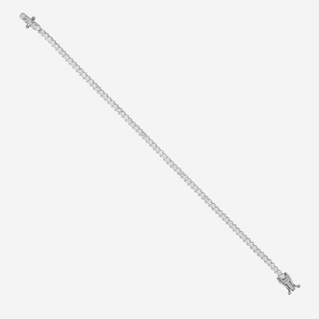 3.50ct Pear Cut Lab Grown Tennis Bracelet - 9ct White Gold