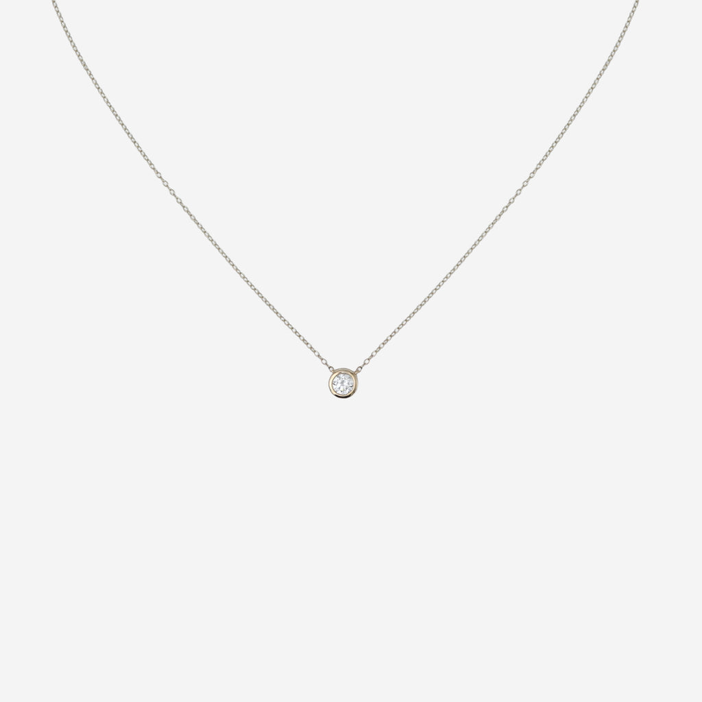 0.50ct Lab Grown Bezel Set Pendant Necklace - 9ct Yellow Gold