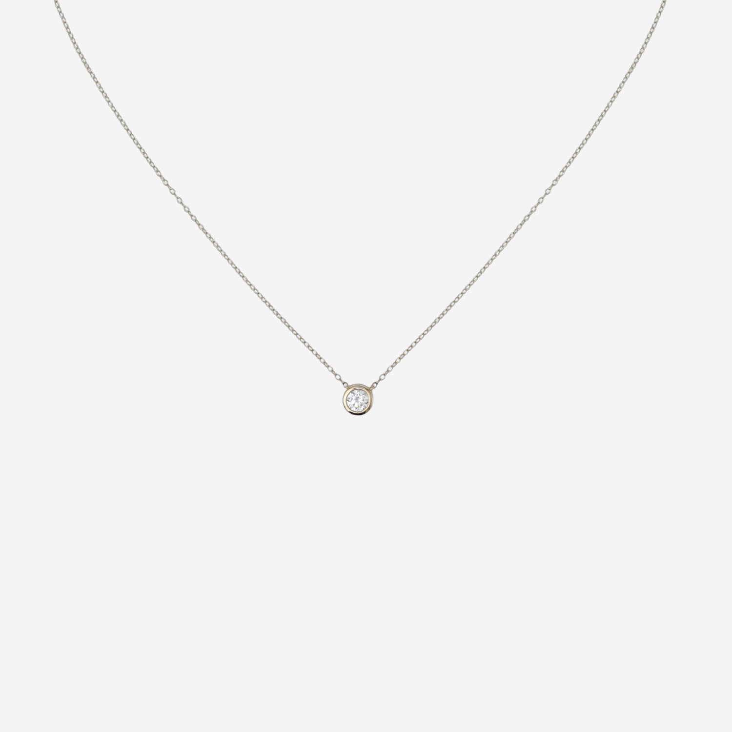 0.50ct Lab Grown Bezel Set Pendant Necklace - 9ct Yellow Gold