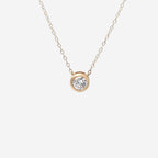 0.50ct Lab Grown Bezel Set Pendant Necklace - 9ct Yellow Gold