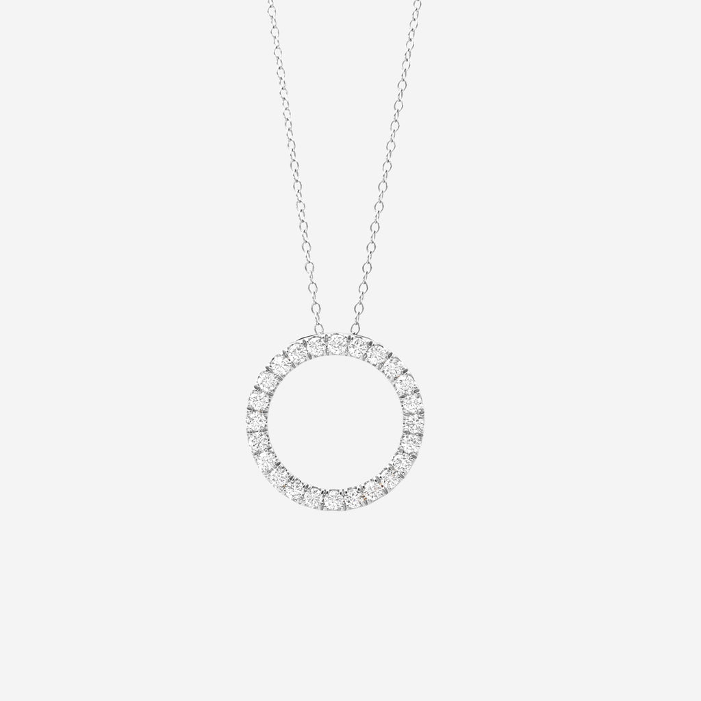1.00ct Lab Grown Circle of Life Necklace - 9ct White Gold