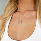 1.00ct Lab Grown Circle of Life Necklace - 9ct White Gold