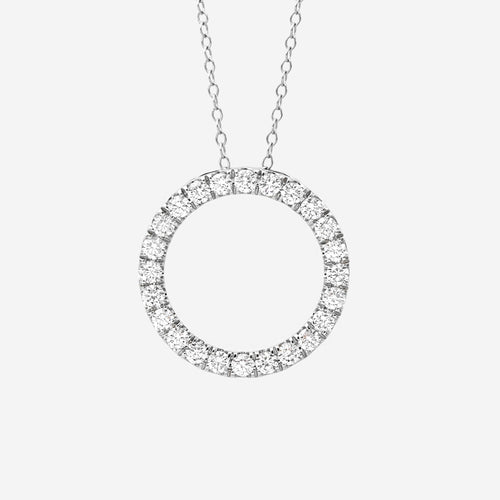 1.00ct Lab Grown Circle of Life Necklace - 9ct White Gold