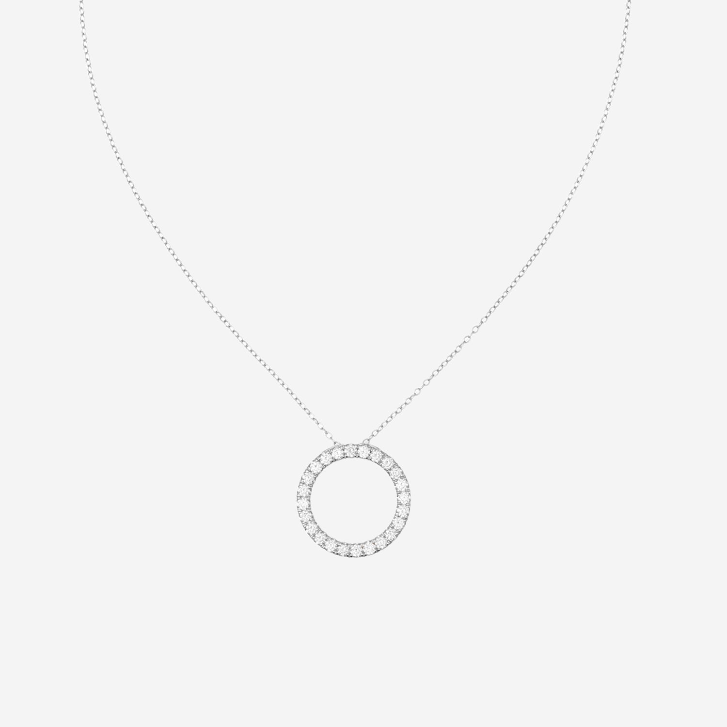 1.00ct Lab Grown Circle of Life Necklace - 9ct White Gold