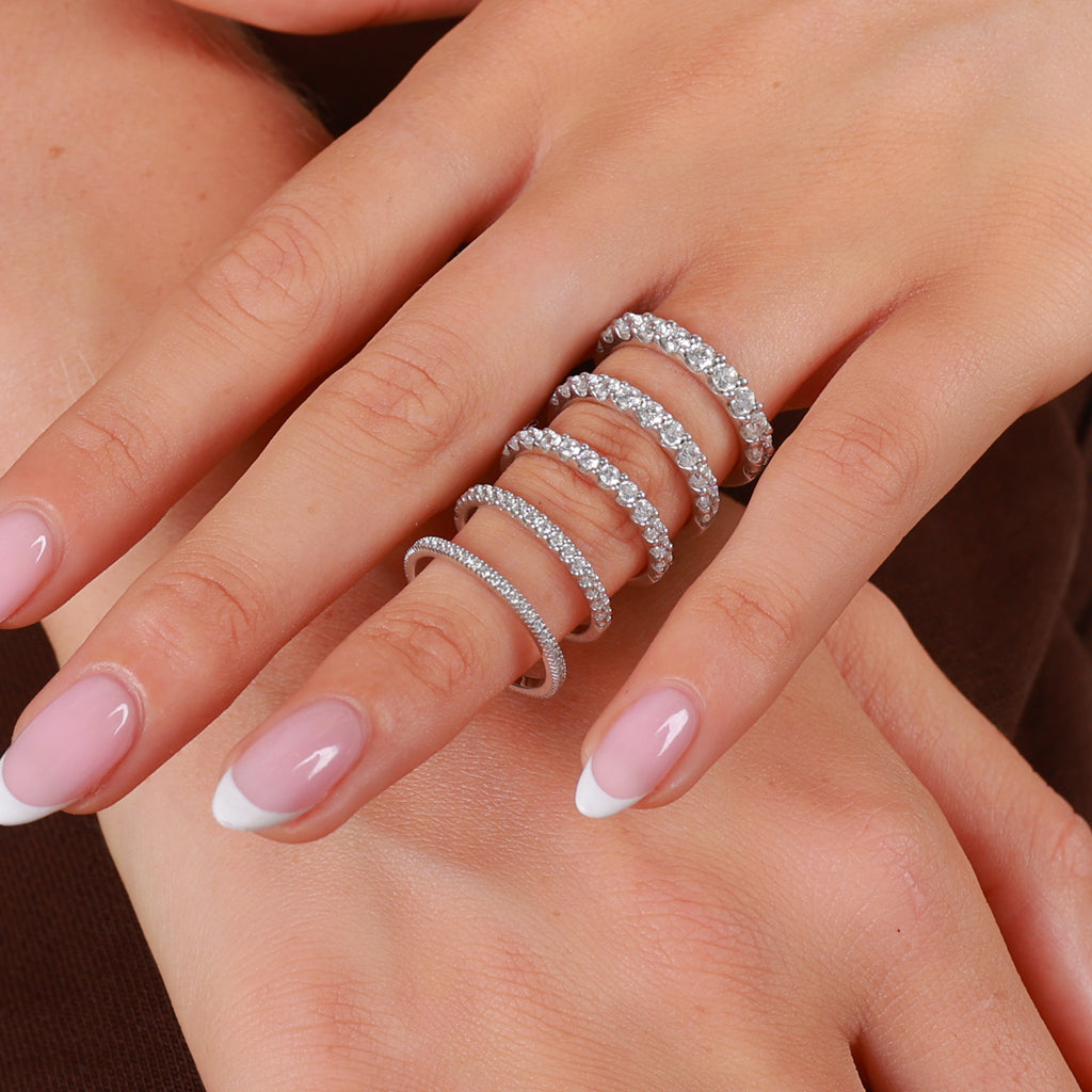 Classic Brilliant Cut Diamond Claw Set Wedding Band