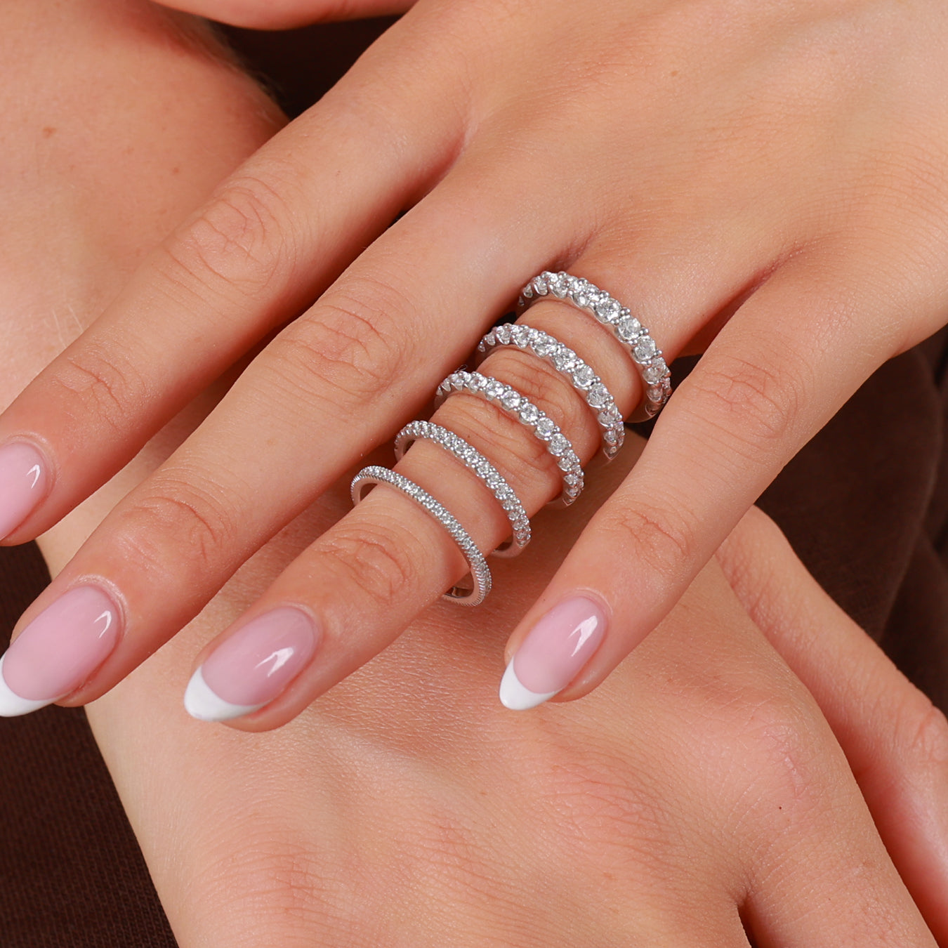 Classic Brilliant Cut Diamond Claw Set Wedding Band