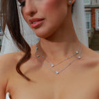 Diamond Clover Fancy Wrap Necklace - 18ct White Gold