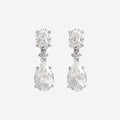 Lab Grown Diamond Pear Drop Earrings - 18ct White Gold