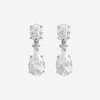 Lab Grown Diamond Pear Drop Earrings - 18ct White Gold