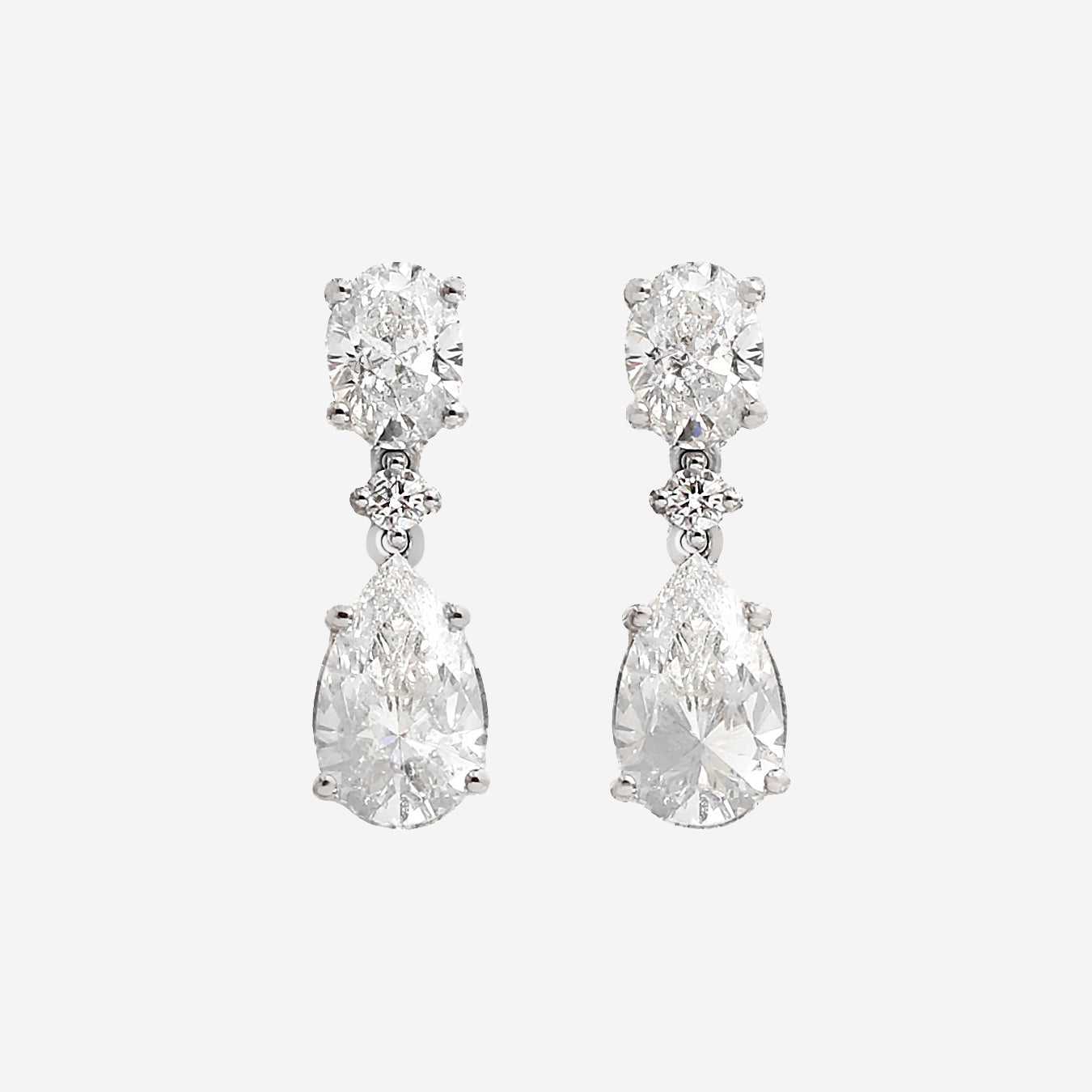 Lab Grown Diamond Pear Drop Earrings - 18ct White Gold