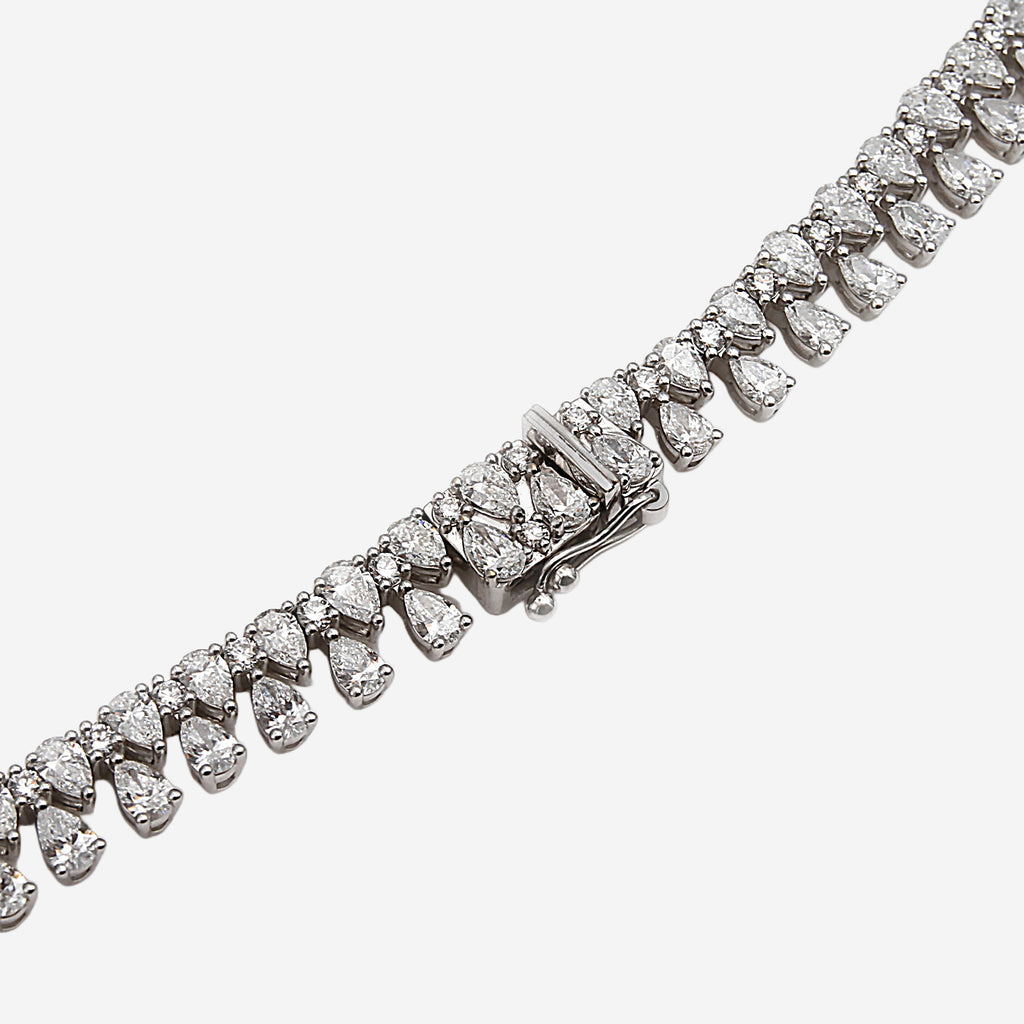 Lab Grown Pear Diamond Necklace - 18ct White Gold