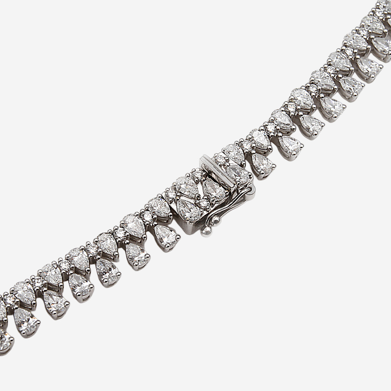 Lab Grown Pear Diamond Necklace - 18ct White Gold