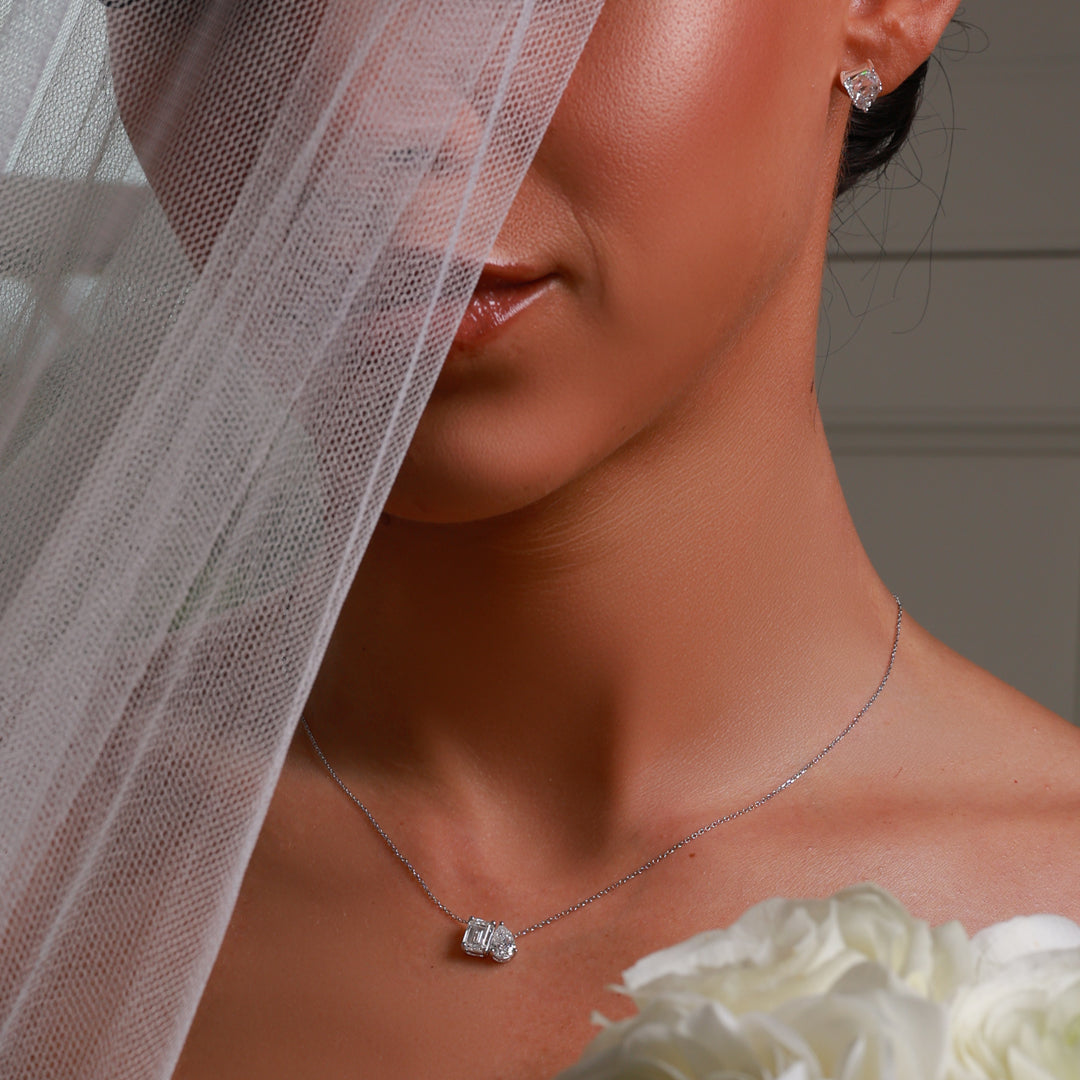 2.00ct Lab Grown Diamond Toi Et Moi Earrings - 18ct White Gold