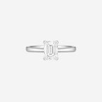 1.00ct Emerald Cut Lab Grown Diamond Ring - 9ct White Gold