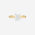1.00ct Emerald Cut Lab Grown Diamond Ring - 9ct Yellow Gold
