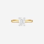 1.00ct Emerald Cut Lab Grown Diamond Ring - 9ct Yellow Gold
