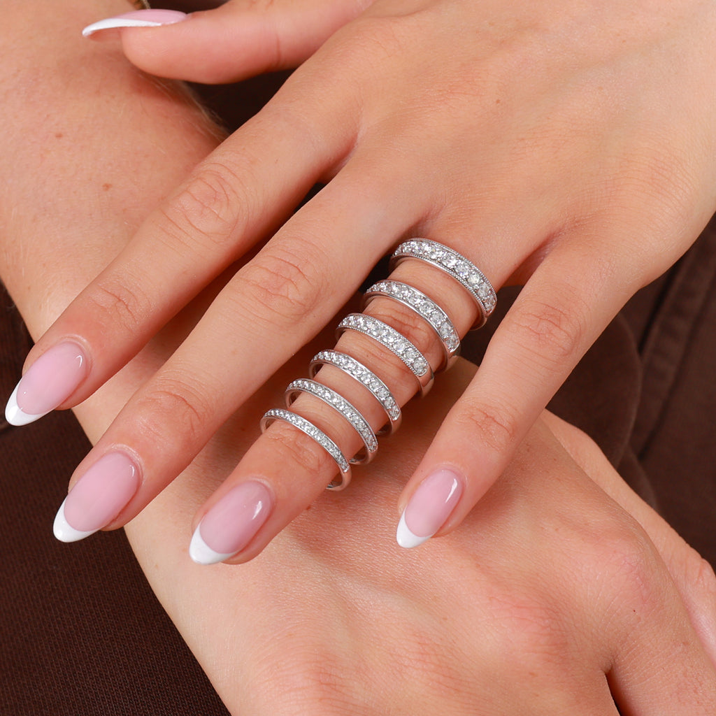 Brilliant Cut Diamond Claw Set Wedding Band