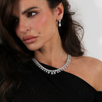 Lab Grown Pear Diamond Necklace - 18ct White Gold