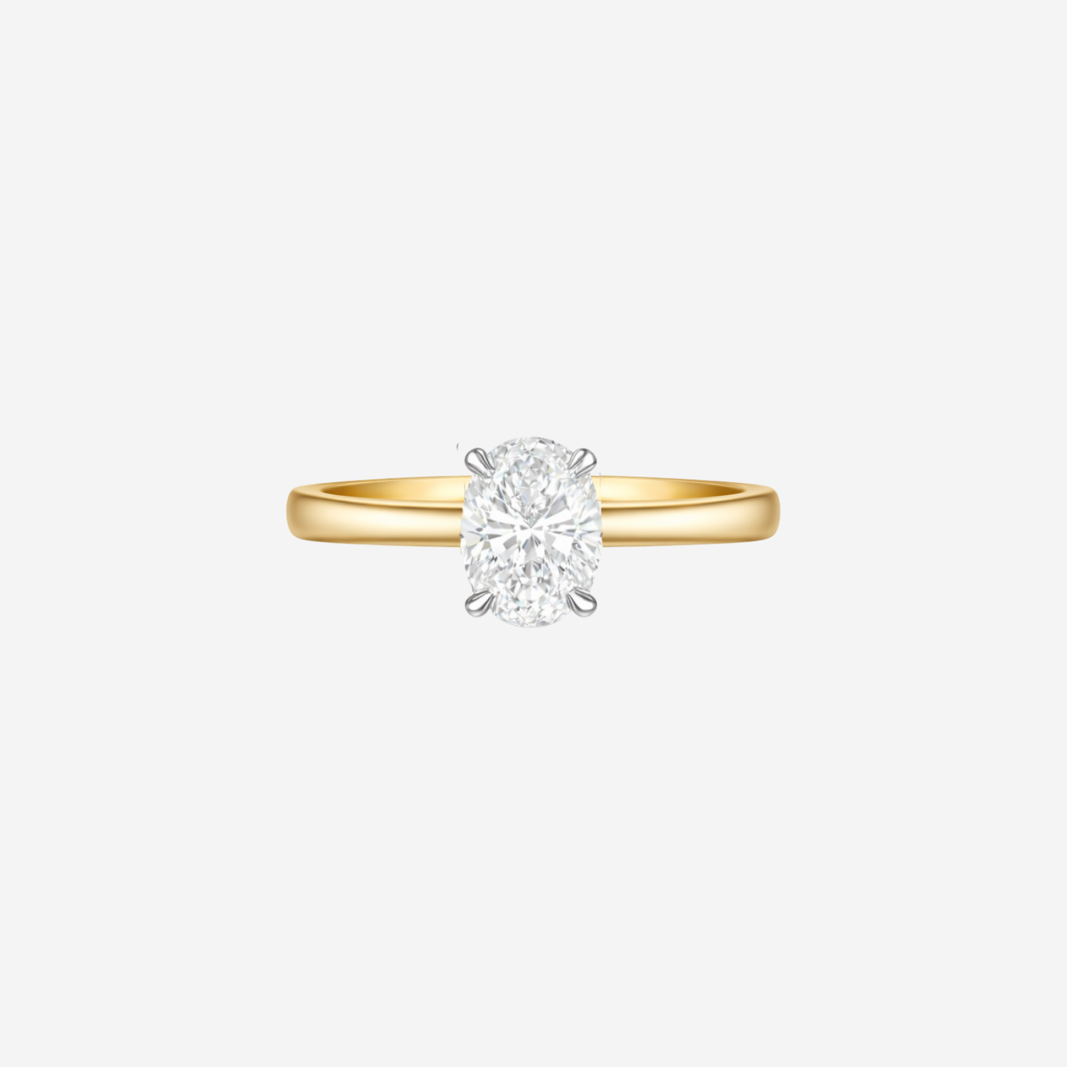 1.00ct Oval Cut Lab Grown Diamond Ring - 9ct Yellow Gold