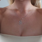 1.00ct Lab Grown Fancy Diamond Initial Necklace - 9ct White Gold
