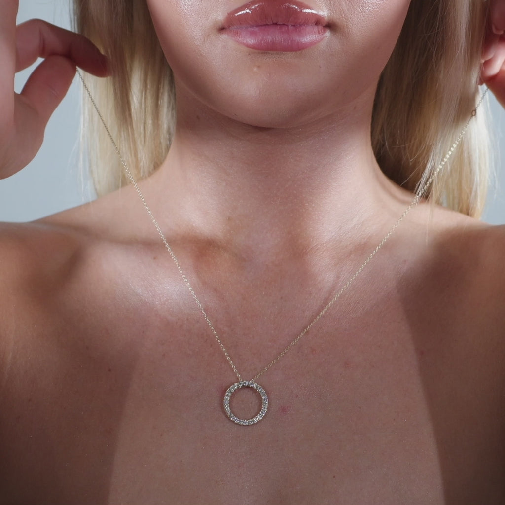 1.00ct Lab Grown Circle of Life Necklace - 9ct Yellow Gold